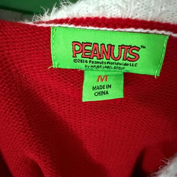 NWOT Peanuts - Snoopy And Woodstock Embroidered Ugly  Christmas Sweater - Picture 3 of 13